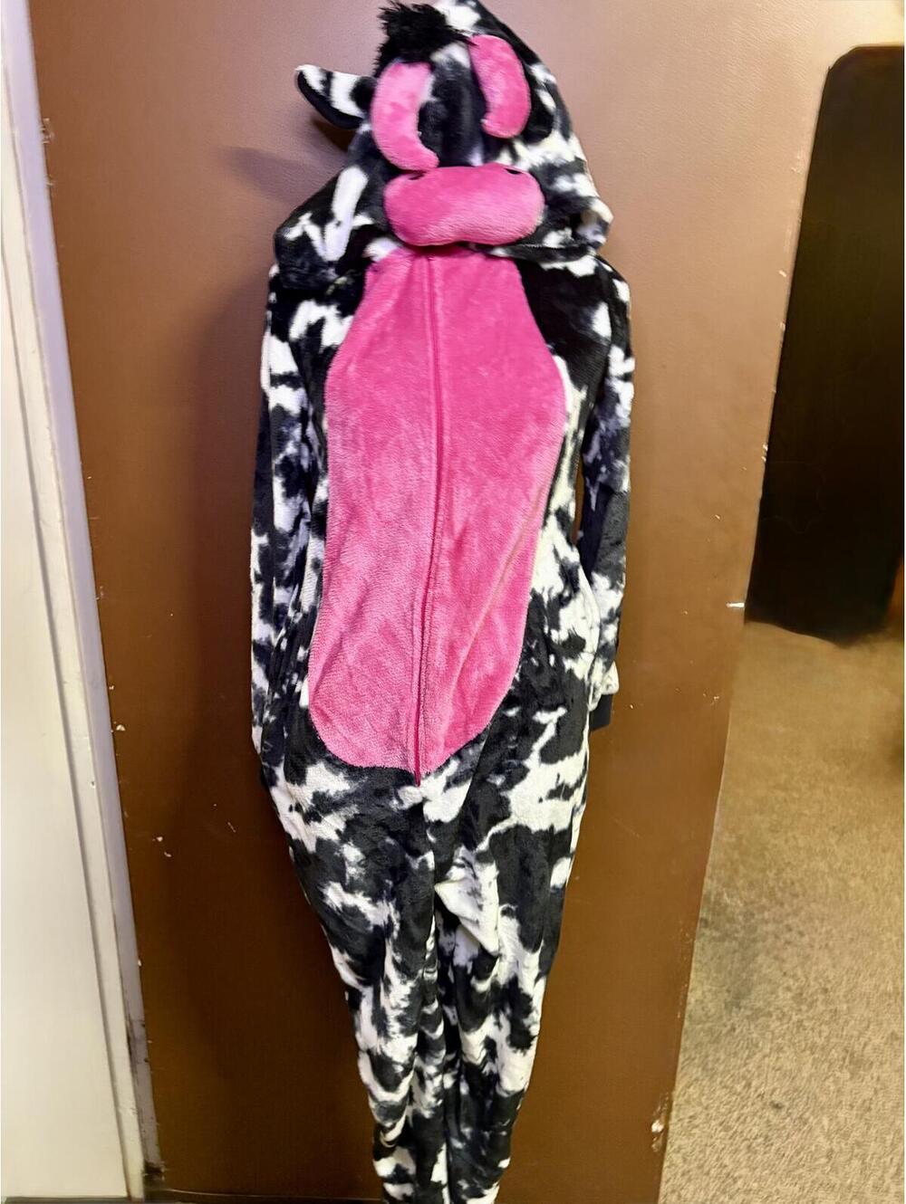 Cow Print Fuzzy Onesie – Way to Celebrate